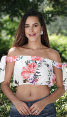 Floral Bardot Crop Top