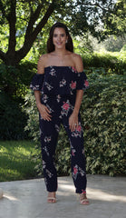 Navy Floral Jumpsuit