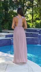 Deep Plunge Maxi Dress - Mauve