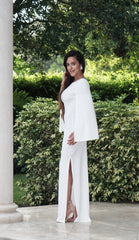 Elegant Cape Maxi Dress