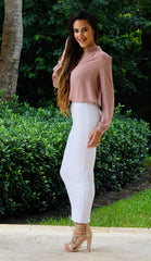 High Waisted Pencil Skirt - White