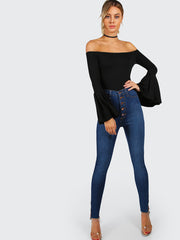 Off Shoulder Bell Bodysuit