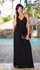 Open Back Maxi Dress - Black