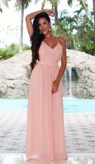 Open Back Maxi Dress - Blush