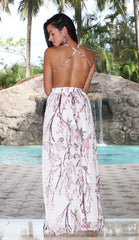 Open Back Maxi Dress - Floral